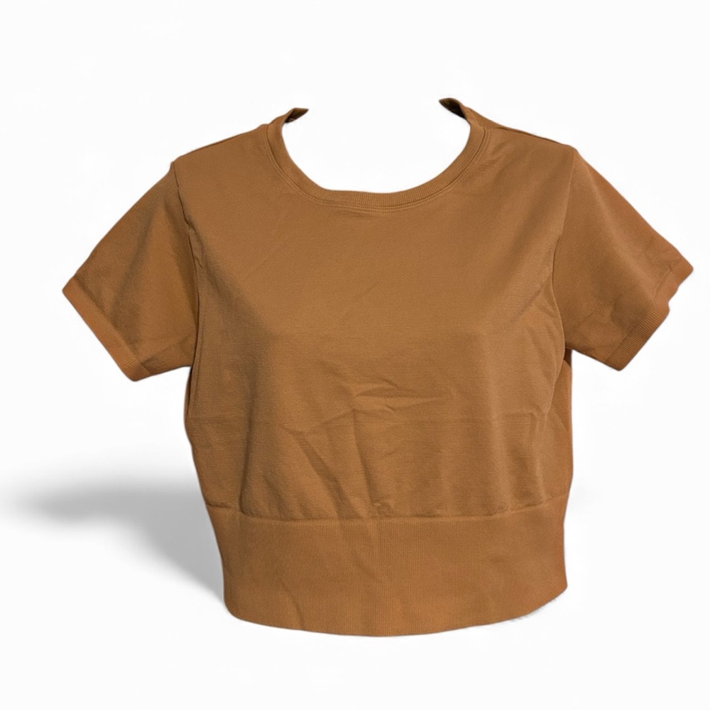 Aerie Offline Tan Cropped Tee View 2